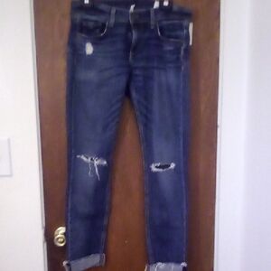 Rag & Bone Distressed Ankle Cuffed Jeans, Size 26